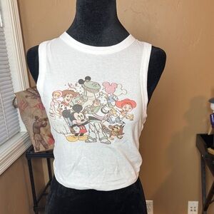 Women's White Tank Top with Iconic Characters